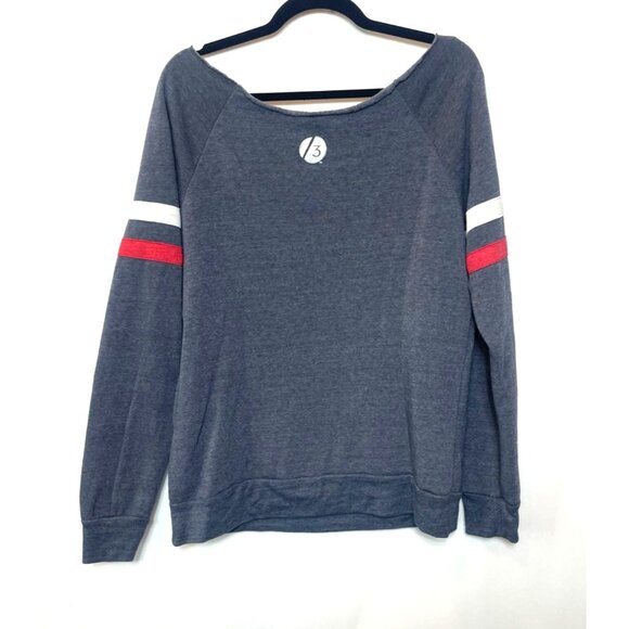 Alternative Sorry Doubles Is A Contact Sport Off-Shoulder Sweatshirt Tennis XL - Picture 3 of 9